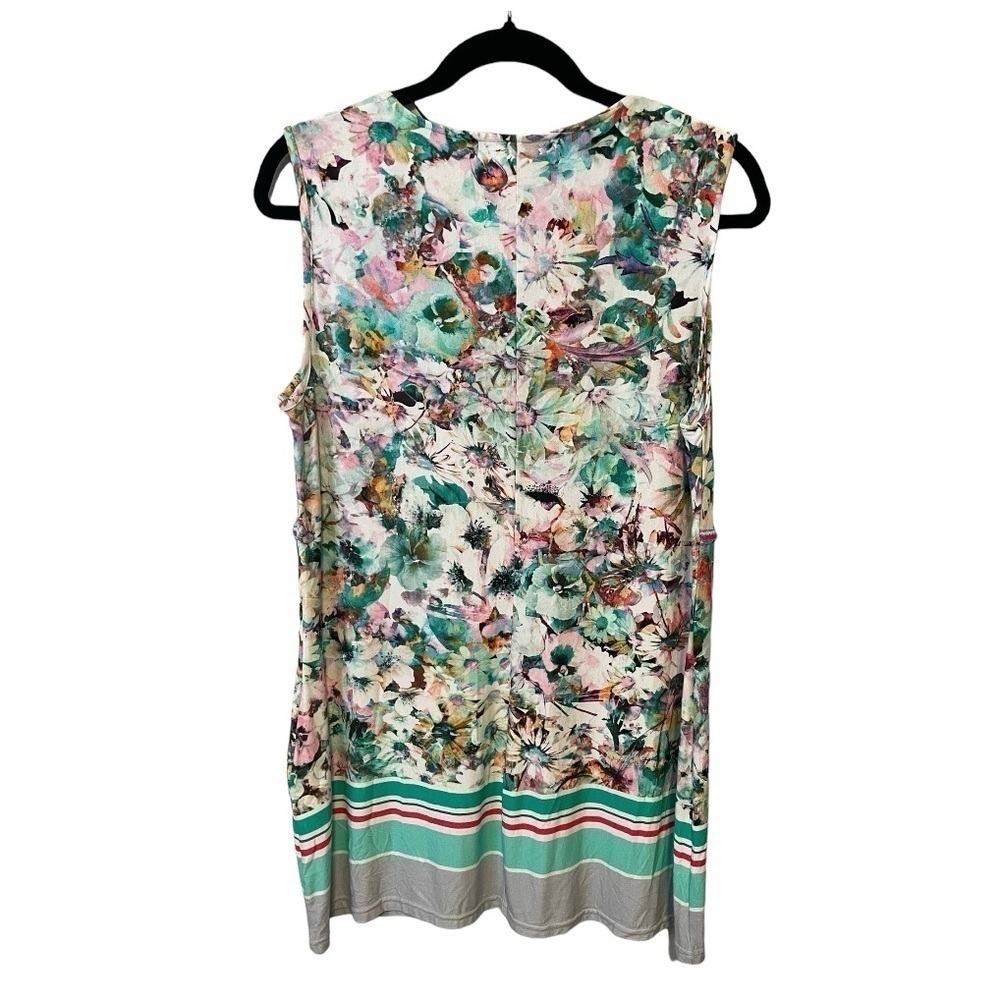 Vintage Steilmann white watercolor floral tunic top Sz 12 German designer - Picture 3 of 11